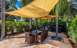 Parasol anti vent terrasse