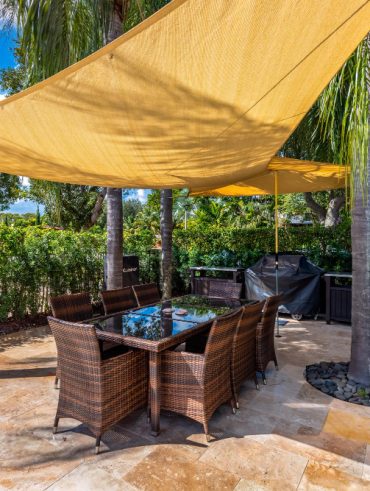 Parasol anti vent terrasse