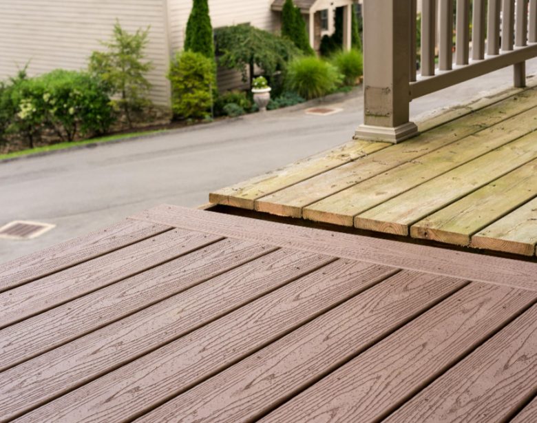 Plan d'une terrasse en bois sur pilotis
